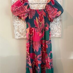 Floral Maxi Dress with Puff Sleeves